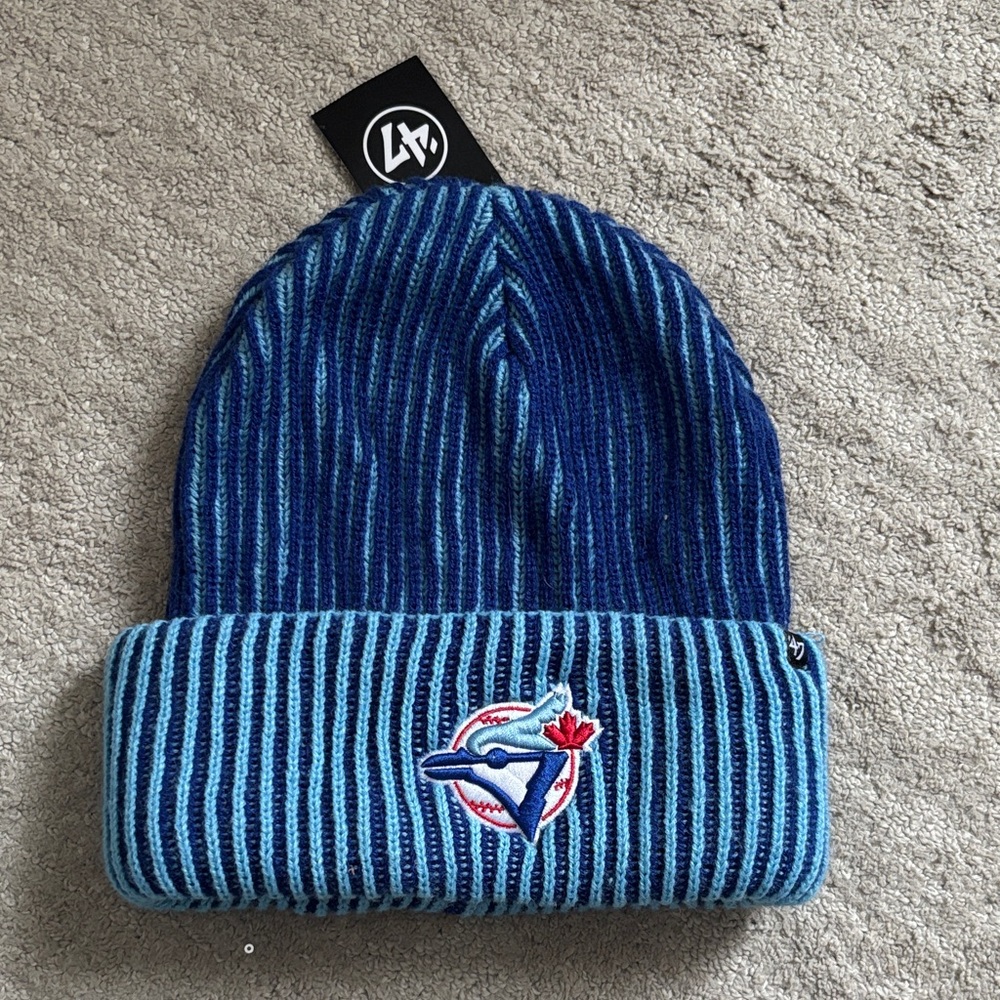 NWT Blue Jays Striped Beanie